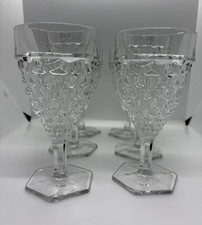 Fostoria American Hex-Bottom Glasses, Set of 6. picture