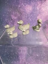 VTG Spoontiques Duck Ducklings Lot Of 5 Farm Animal Miniature Pewter Metal 1983 picture
