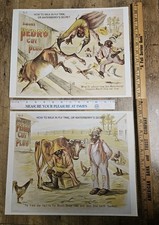 2 Vintage Tobacco Advertising Prints Smoke Pedro Cut Plug Historical Prints (B) picture