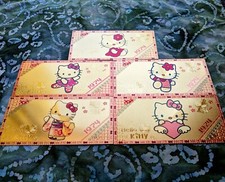 5 Pc 24k Gold Foil Plated Hello Kitty Collectable Banknote Set.  Mint picture