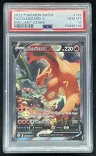 2022 Pokemon Sword & Shield Brilliant Stars #154/172 Charizard V PSA 10 picture