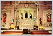 New Mexico Old Albuquerque San Felipe De Neir Church Altar Vintage Postcard picture
