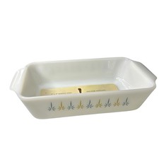 Anchor Hocking Fire-King Candle Glow 5 x 9” Baking Dish w/ Original Paper Label picture