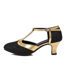 Women's Glitter Dance Shoes Flapper Gatsby 1920s Shoes 8 Black-2
