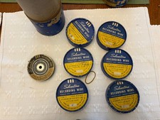 Lot 7 Vintage Silvertone 6757 Recording Wire Spools Sears Roebuck 7500 Ft picture