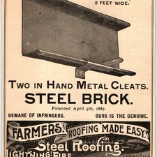 1891 Philadelphia, PA Penn Iron Roofing Steel Brick Print Ad Farmers Almanac picture
