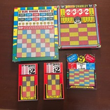 Vtg 40s Punchboard Lot Unpunched Blue Ribbon Charley Sealed Hot Deuces w/ Keys picture