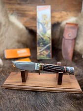 Marbles Gladstone USA Trailcraft Bone Fixed Blade Knife Leather Sheath Mint Box picture