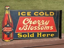 Cherry Blossoms Soda Advertising Double Sided Tin Flange Sign Soda Sign picture