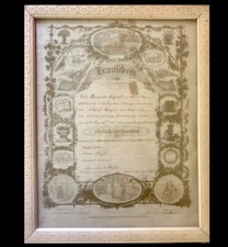 Antique Framed Marriage Wedding Certificate German Trauschein 1871 New York picture