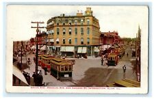 c1910 Grove & Douglas Ave. Intersection Elgin Illinois IL Antique Postcard picture