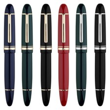 Majohn P141 Piston Resin Fountain Pen NO.8 Fine Nib,Ink Window Writing Gift Pen picture