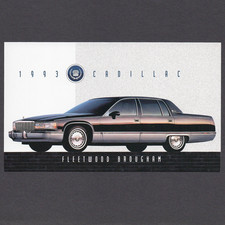 1993 Cadillac FLEETWOOD BROUGHAM 4Dr Sedan: Original Dealer Promotional POSTCARD picture