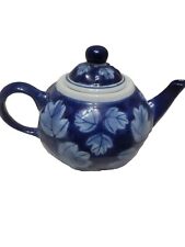 Designpac Cobalt Blue Leaf Pattern Ceramic Teapot  picture