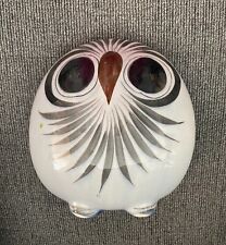 Vintage Tonala Mexican Pottery Hand Painted Folk Art 9” Tall Owl Figurine picture