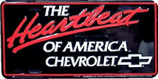 The Heartbeat of America Embossed Metal License Plate - Chevy - Chevrolet picture