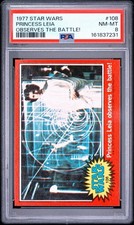 1977 Topps Star Wars Card #108 Princess Leia Observes The Battle PSA 8 NM-MT picture