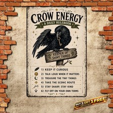 Funny Like A Crow Retro Aluminum Metal Sign Sarcastic Home Wall Decor picture