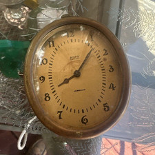 Borg Electric Jeweled Vehicle Clock Round Brass/Metal Housing picture