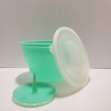 Tupperware Green 3 Piece Lettuce Keeper, Sheer Bubble Lid, Vintage, With Pick  picture