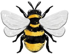 Craig Bachman 12-Inch Embossed Metal Bee Sign, Yellow and Black Honeybee Wall... picture