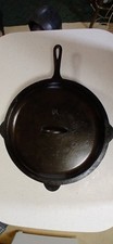Vintage 15 1/4 Unmarked Huge 14 Cast Iron Skillet With Self Basting Lid picture