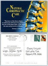 Natural Chiropractic Care Postcard Dr. Daigle Lewiston ME 2006 Thomas Edison picture