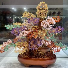 Mixed Quartz Crystal Bonsai Tree Energy Tree Gemstone tree of Life home decor picture