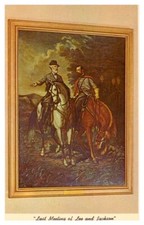 LAST MEETING OF LEE AND JACKSON.VTG ART Confederate postcard picture