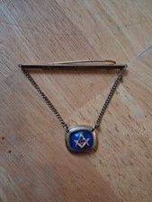Vintage Antique Art Deco Freemasons Mason Tie Bar Gold Filled picture