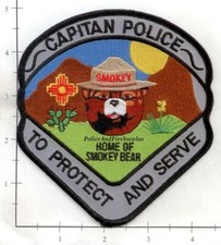 New Mexico - Capitan NM Police Dept Patch - Smokey The Bear v1 picture