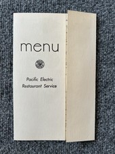 Pacific Electric Railway VTG Restaurant Service Menu Los Angeles California picture