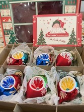 Christopher Radko Fantasia La Petite Fleur Christmas Ornaments Boxed Set of 6 picture