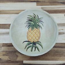 Handmade Artisan Wood Bowl with Hand Painted Pineapple Still Life Fruit Bowl 8