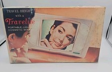 Vtg Electric Travelite Model #707 Makeup Vanity Mirror Lights With Original Box picture