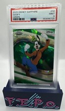 2025 Topps Chrome Disney Sapphire Green Goofy 13/99 PSA 9 picture