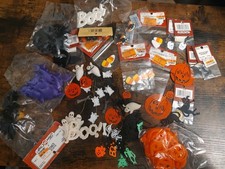 Vintage 90s Halloween Craft Bundle Fibre Crafts Etc Ghosts Black Cat Bat Witch picture