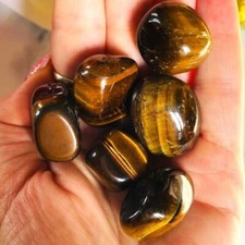 Tiger Eye Tumbled Palm Pocket Stone Healing Reiki Crystal Rocks Collection 1PCS picture