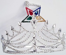Freemason Masonic OES Matron SILVER TONE Rhinestone O.E.S Adjustable CROWN picture