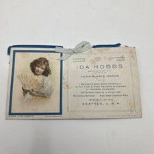 Ida Hobbs 1912 Business Card Seattle Human Hair Goods Tiny Coquette Antique Art picture