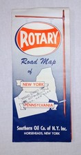 VINTAGE ROTARY GAS STATION ROAD MAP SOUTHERN OIL CO NEW YORK & PENNSYLVANIA picture