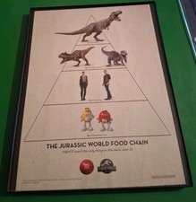 Jurassic World M&Ms Framed Print Ad 8.5X11 2018 picture