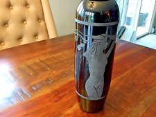 Correia Black Sand Etched/Carved Vase with Nudes signed Limited Edition 164/200 picture