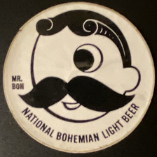 VTG National Bohemian Beer Sticker MR NATTY BOH Baltimore Maryland 70s Logo NOS picture