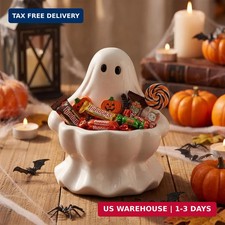 Halloween Ghost Candy Bowl White Ceramic Ghost Candy Dish picture