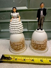 Rare Vtg 1988 Pair Scarlett & Rhett 6” Porcelain Bells Figurines Design Debut picture