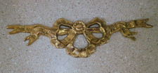Vintage Brass Ribbon Bow Architectural Motif - 10 7/8