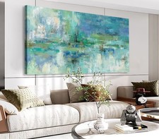 VEAEE Abstract Canvas Wall Art - Teal Turquoise Green 20