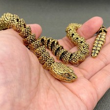 Articulated Brass Rattlesnake Protection Transformation Spirit Animal Totem picture