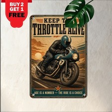 You Dont Stop Racing Motorbike Sign Inspiring Biker Garage Metal Tin Plaque picture